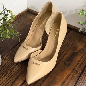 Bebe Nude Dawn D’Orsay Pointed Toe Heeled Pumps